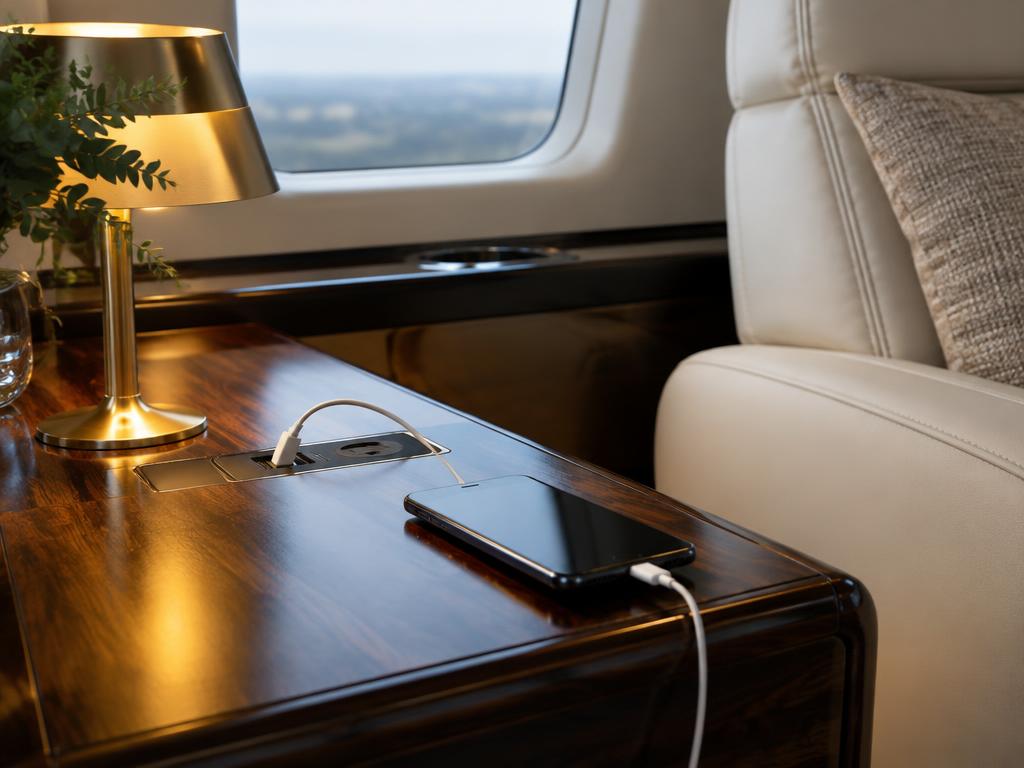 Illustrative view of connected comfort in a luxury lounge
