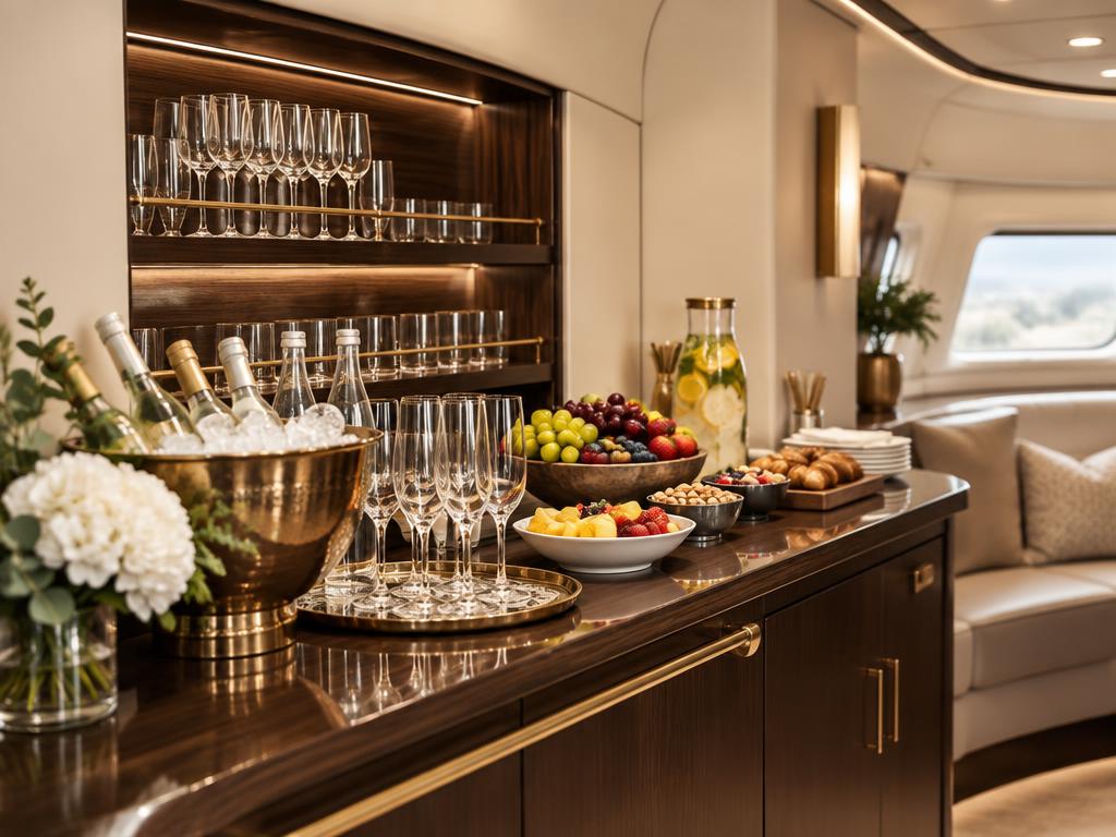 Illustrative view of beverage & refreshments in a luxury lounge